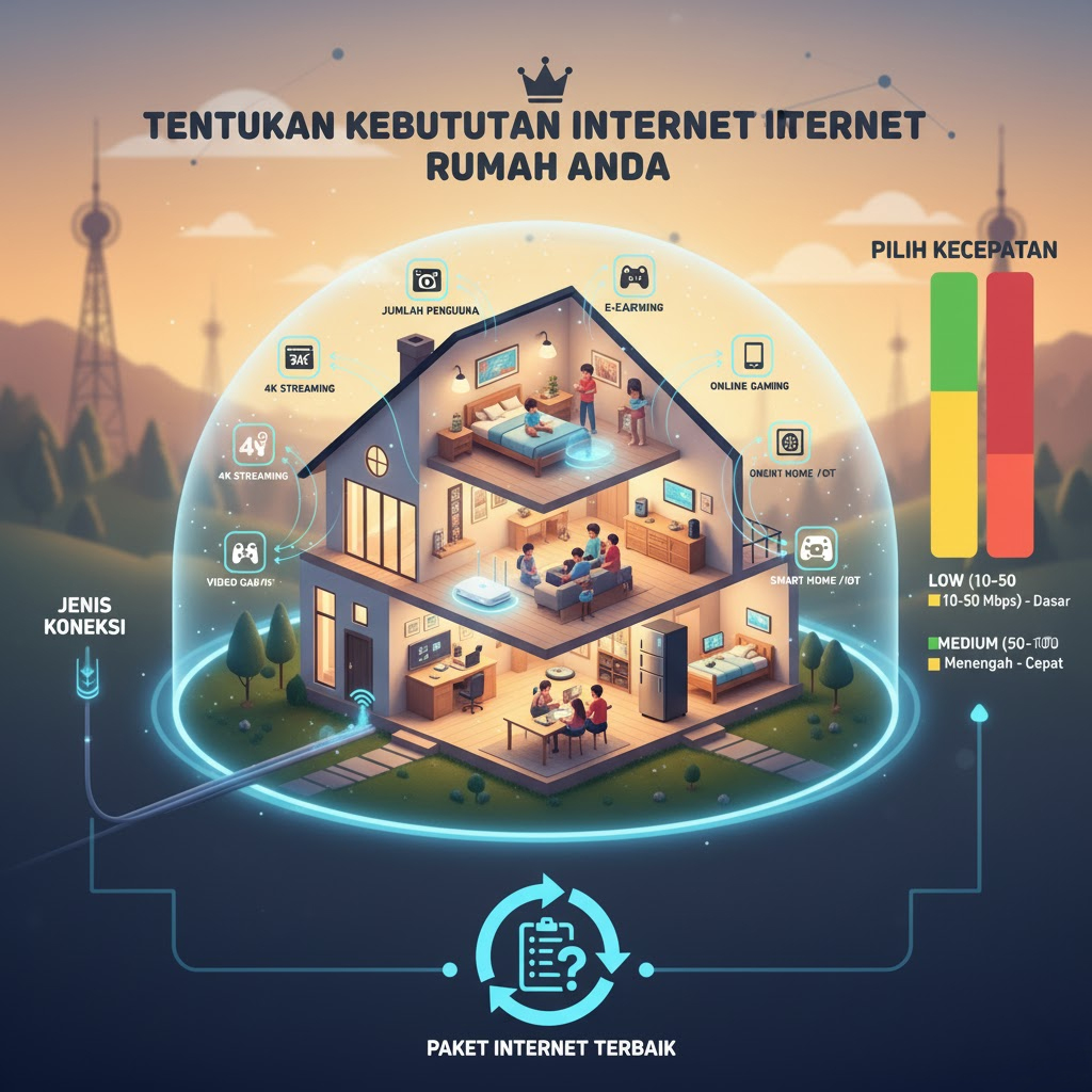 Ilustrasi menentukan kebutuhan internet rumah